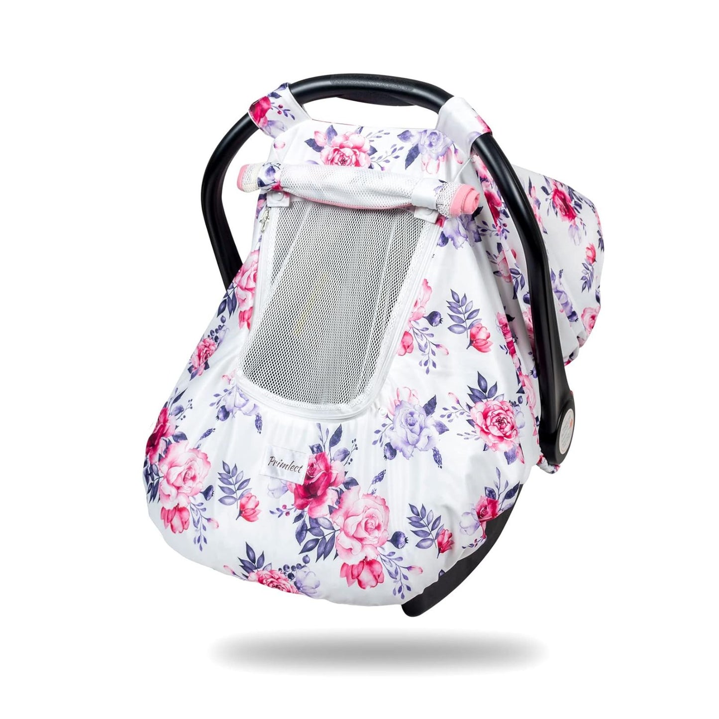 Minky Baby Car Seat Cover - Purple Flower