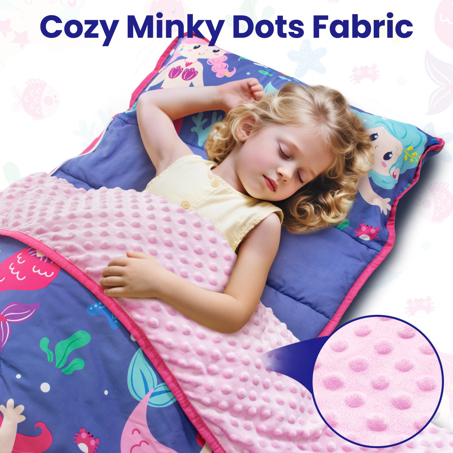 Primlect Detachable Blanket Nap Mat - Purple Mermaids
