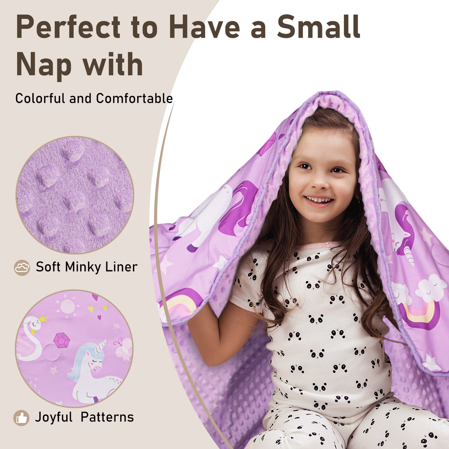 PRIMLECT Nap Mat with Removable Blanket - Swan Unicorn