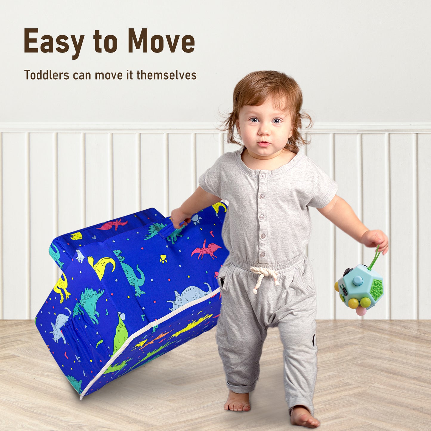 PRIMLECT Kids Sofa - Blue Dinosaur