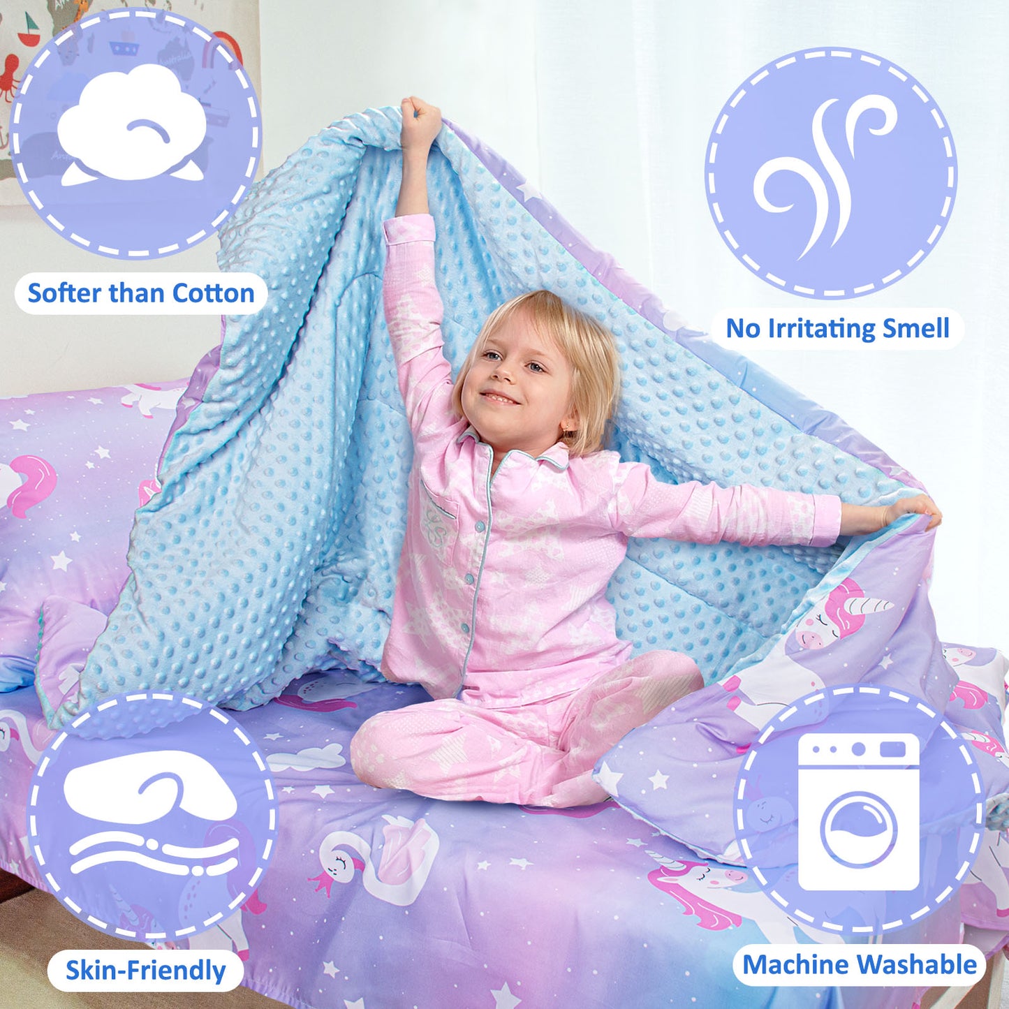 Primlect Baby Crib Bedding Set for Boy Girls-Gradient Unicorn