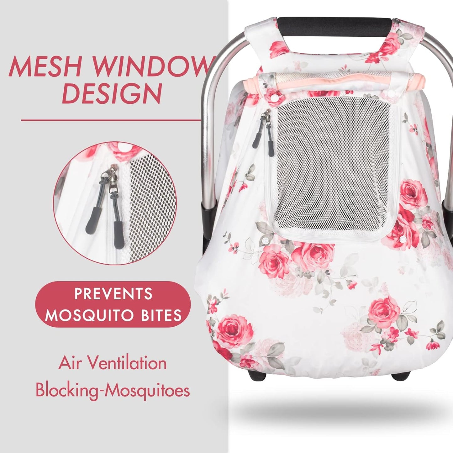 PRIMLECT Baby Car Seat Cover - Pink Flower