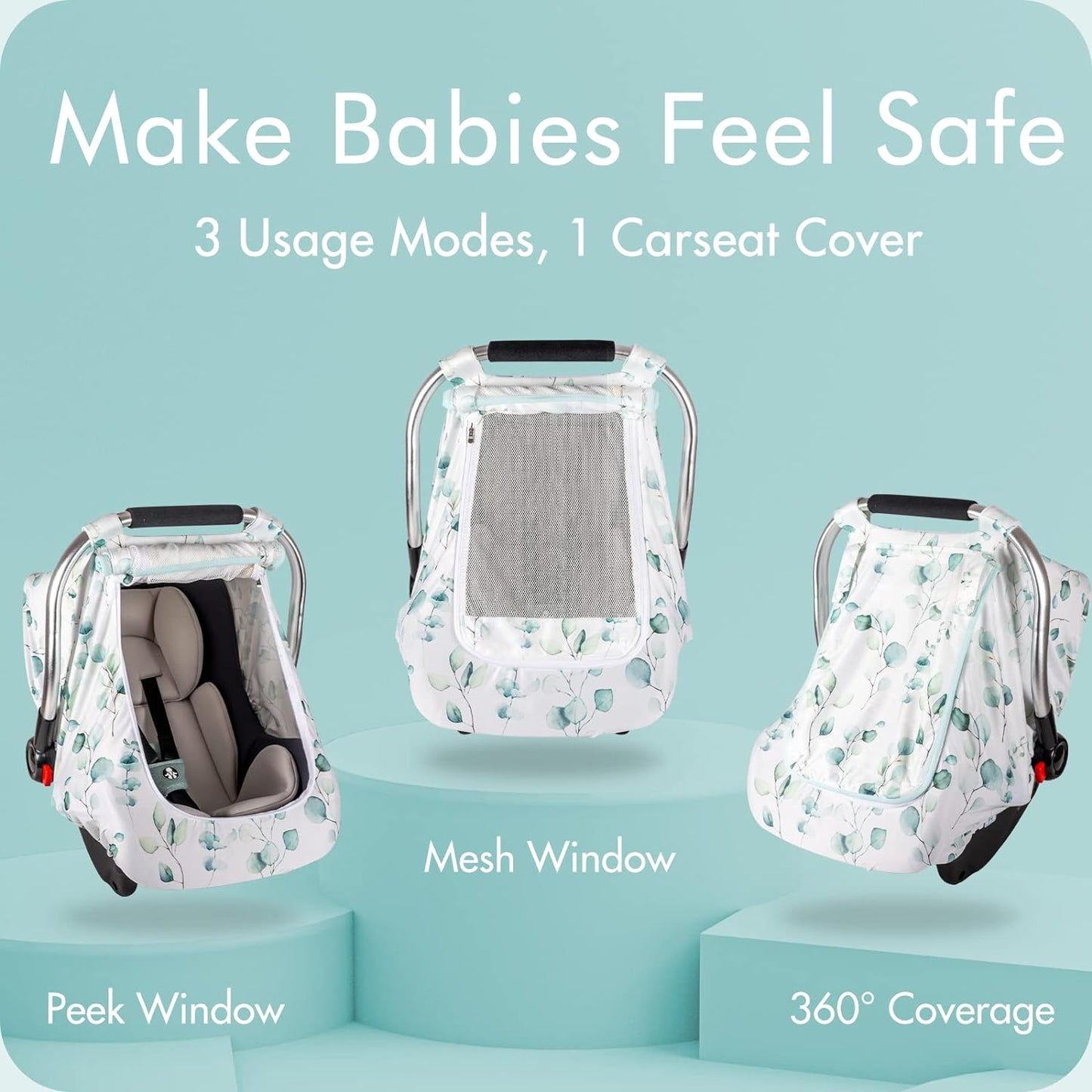 Baby Car Seat Cover - Leaves