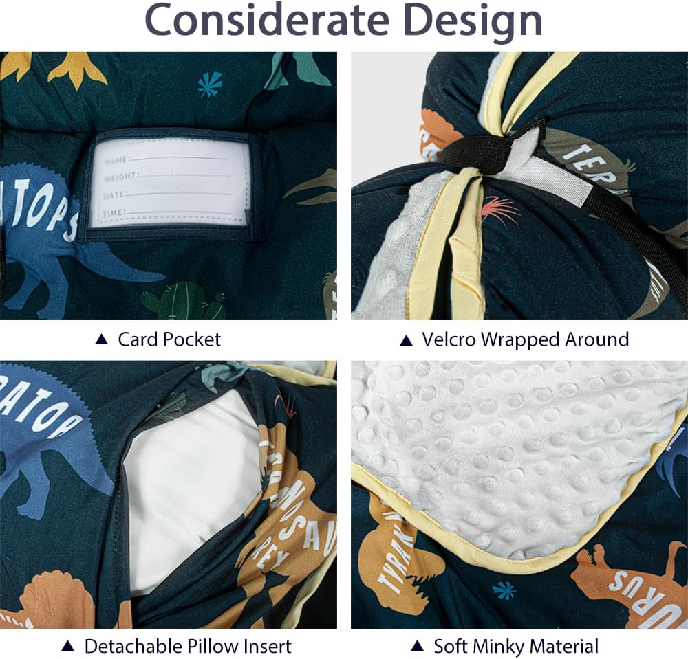 PRIMLECT Regular Nap Mat - Black Dinosaur