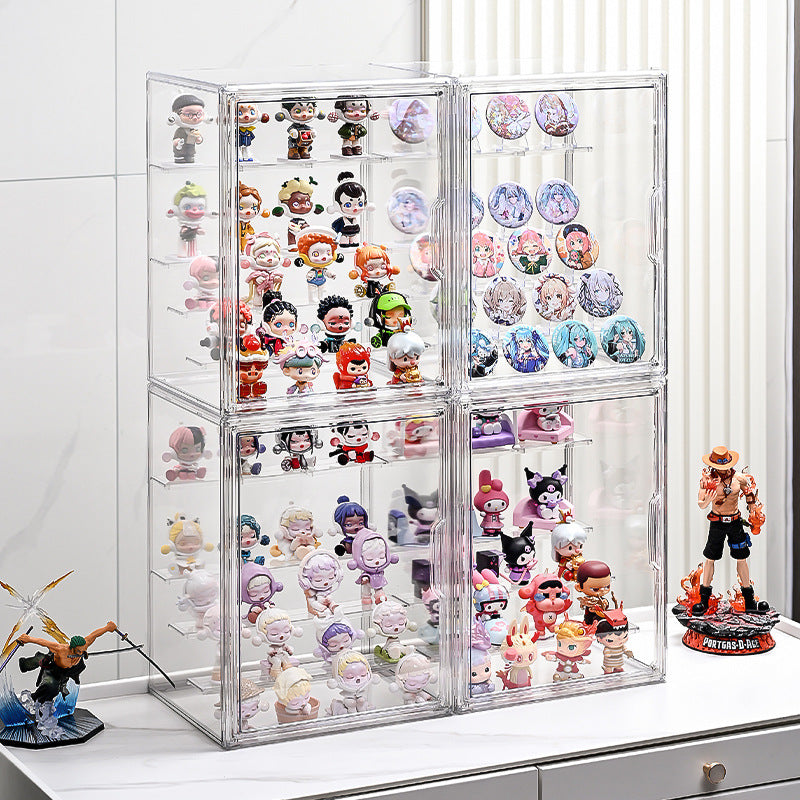 Clear Dustproof Display Case for Figures – Acrylic Organizer Box for Mini Dolls, Anime Blind Boxes