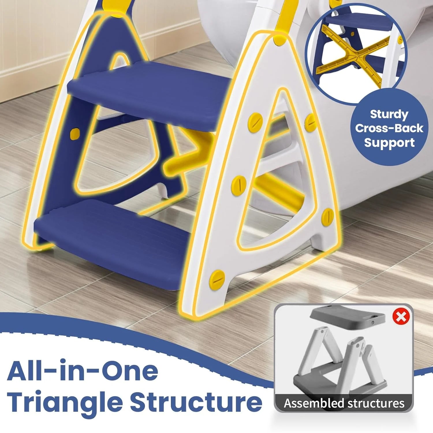 PRIMLECT Potty Training Toilet Seat & Toddler Step Stool - Blue