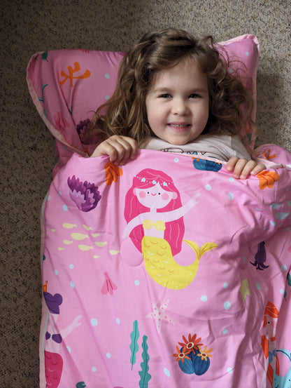 PRIMLECT Nap Mat with Removable  Blanket - Pink Mermaid