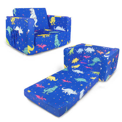 PRIMLECT Kids Sofa - Blue Dinosaur