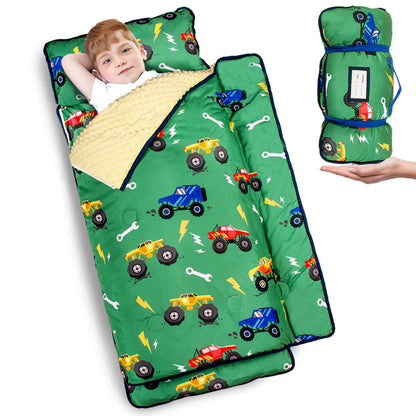 PRIMLECT Nap Mat with Removable Blanket - Green Car