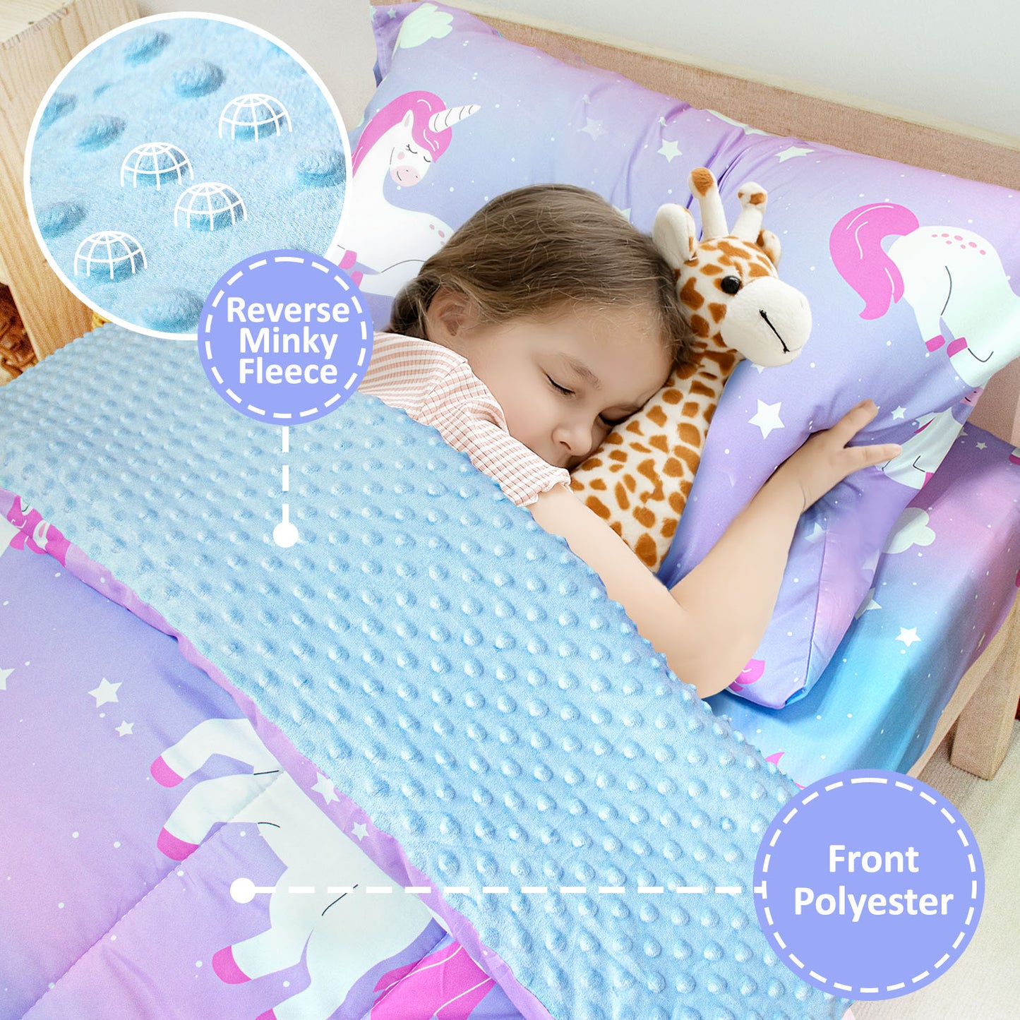 Primlect Baby Crib Bedding Set for Boy Girls-Gradient Unicorn