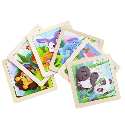 Primlect Wooden Cartoon Pattern Puzzle 9 Pieces (Dinosaur)