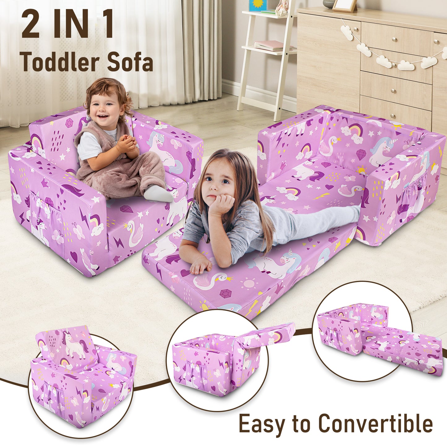 PRIMLECT Kids Sofa - Unicorn