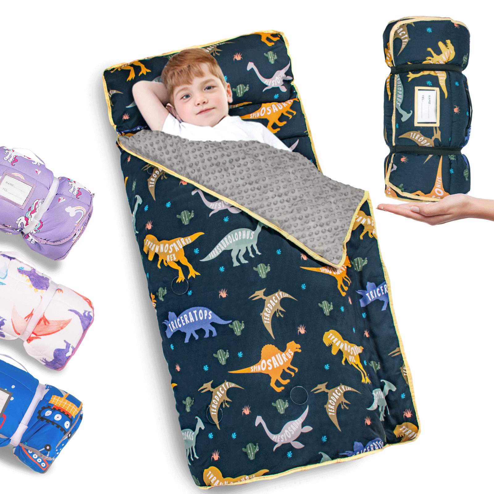 PRIMLECT  Ultra Soft Nap Mat - Green Dinosaurs