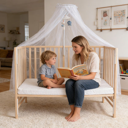 Baby Crib, Multi-functional Bed, Solid Wood Patchwork Queen Size Bed