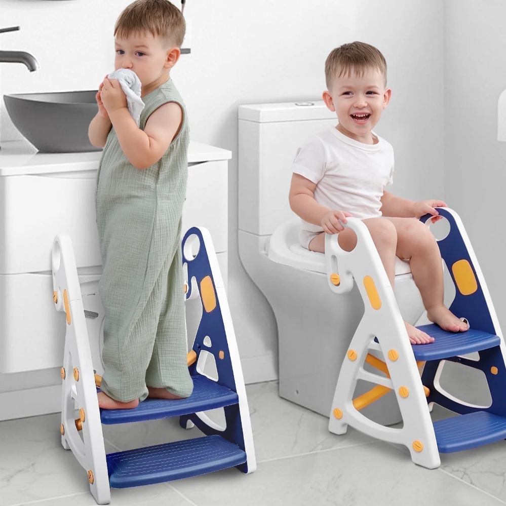 PRIMLECT Potty Training Toilet Seat & Toddler Step Stool - Blue