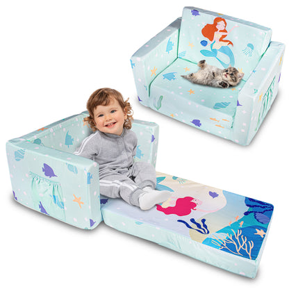 PRIMLECT Kids Sofa - Green Mermaid