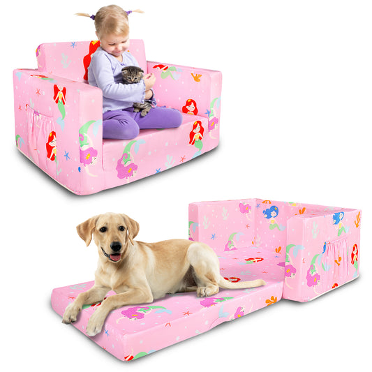 PRIMLECT Kids Sofa - Pink mermaid