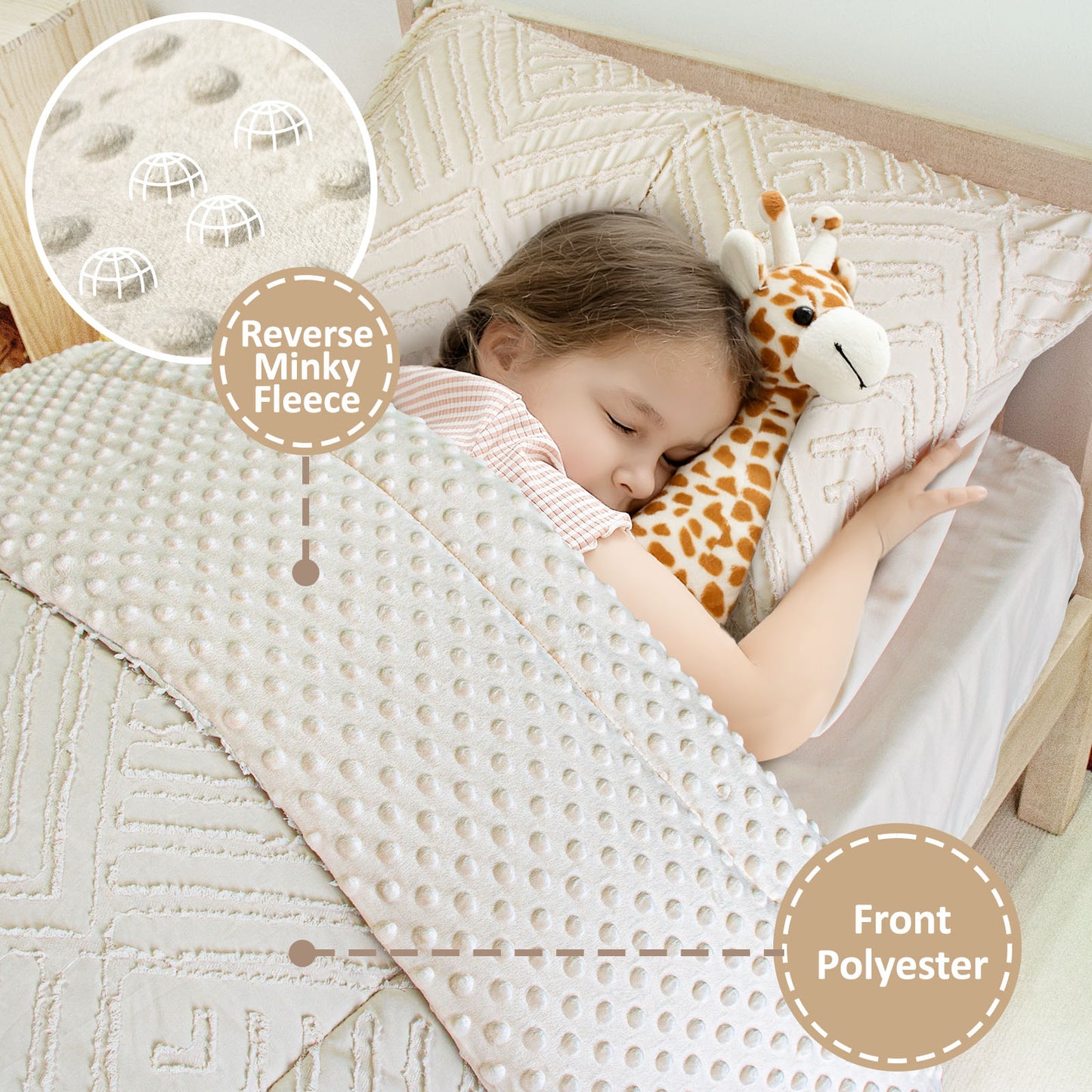 Primlect Baby Crib Bedding Set for Boy Girls-Solid Color Pattern