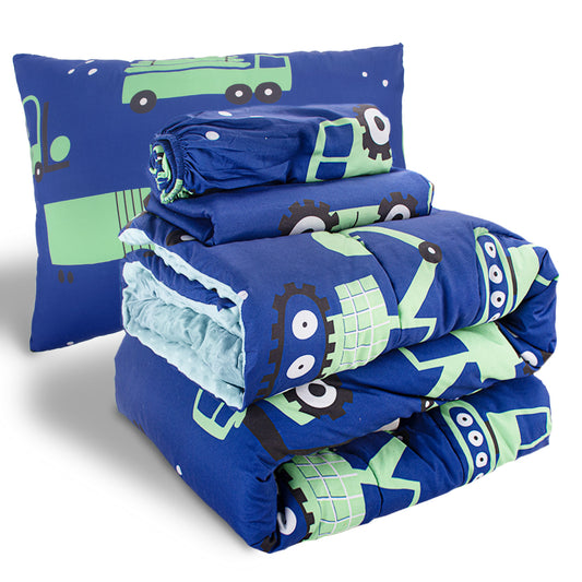 Primlect Baby Crib Bedding Set for Boy Girls-Green Cars