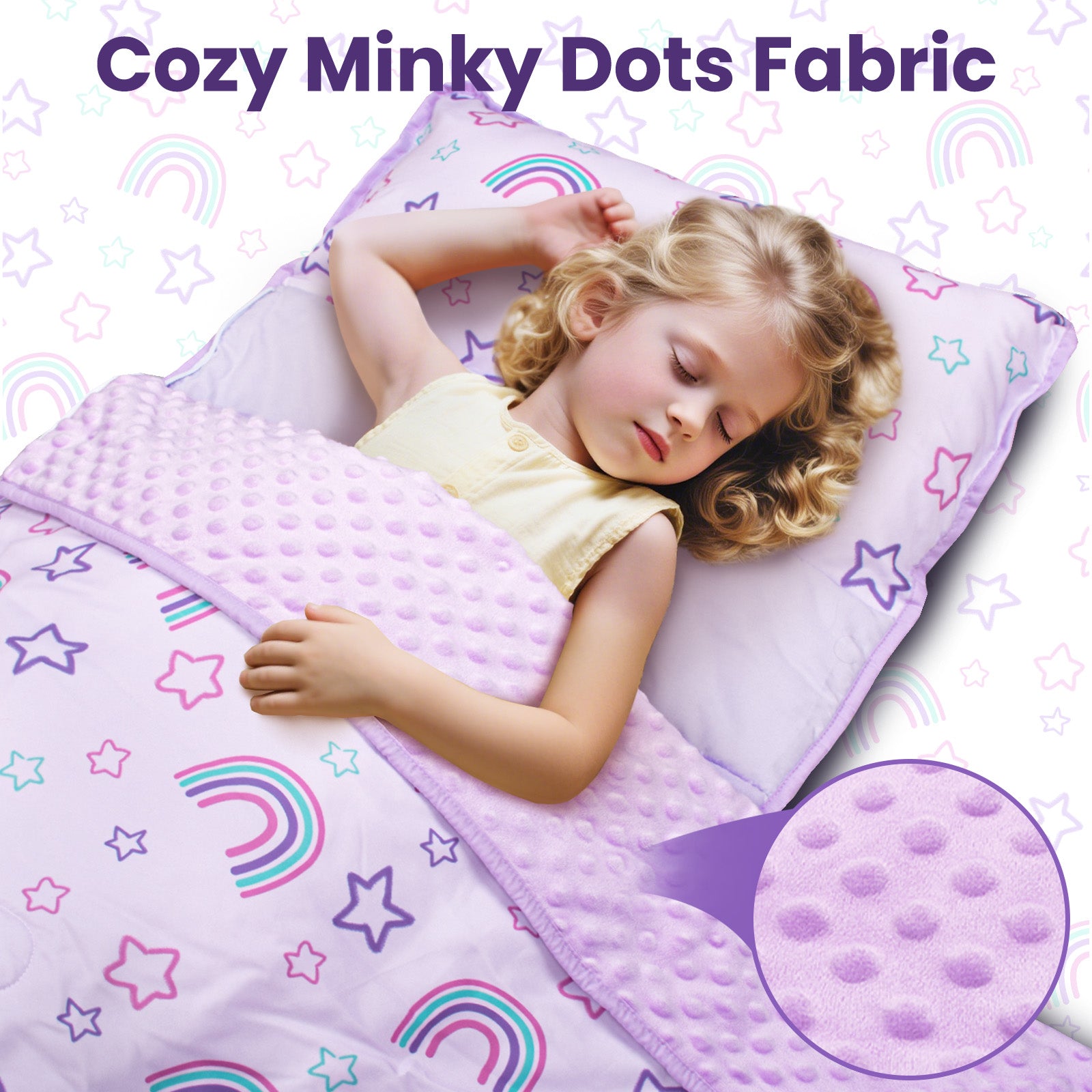 Primlect Detachable Blanket Nap Mat - Purple Rainbow