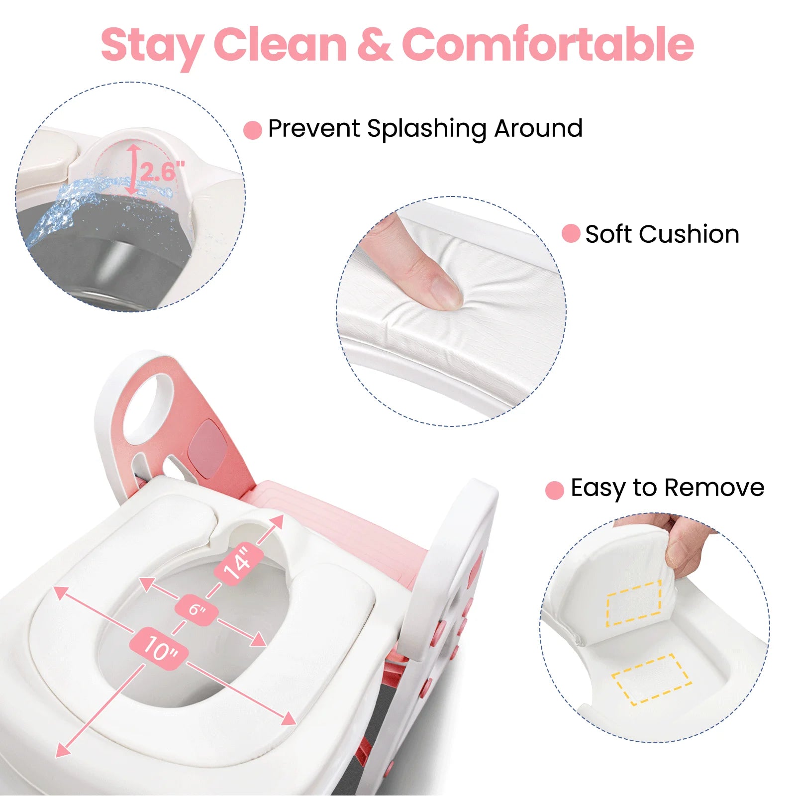 PRIMLECT Potty Training Toilet Seat & Toddler Step Stool - Light Pink