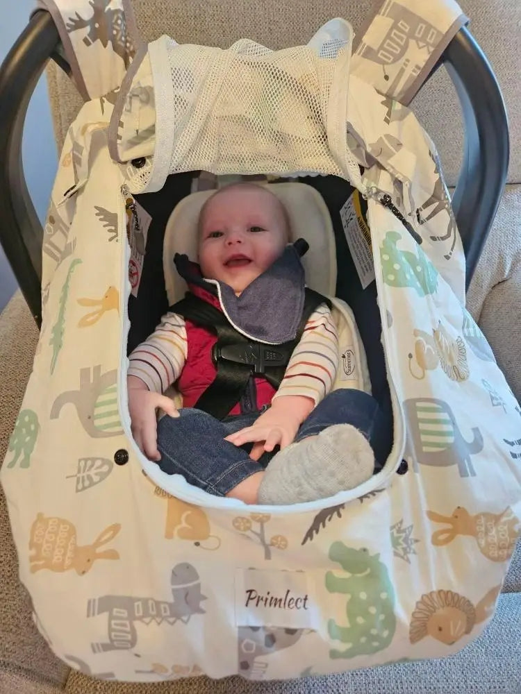 Baby Car Seat Cover - Boho Rainbow