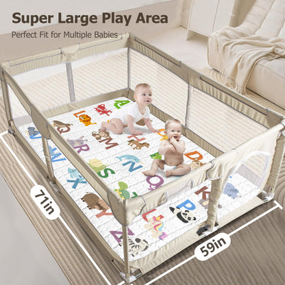 PRIMLECT Large-Sized Play Mat 71"x 59" - Animal Alphabet