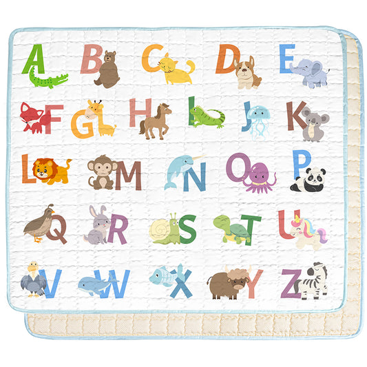 PRIMLECT Large-Sized Play Mat 71"x 59" - Animal Alphabet