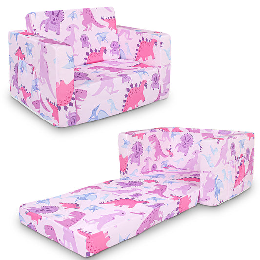 PRIMLECT Kids Sofa-Pink Dinosaurs