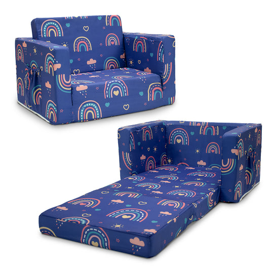 PRIMLECT Kids Sofa-Blue Rainbows