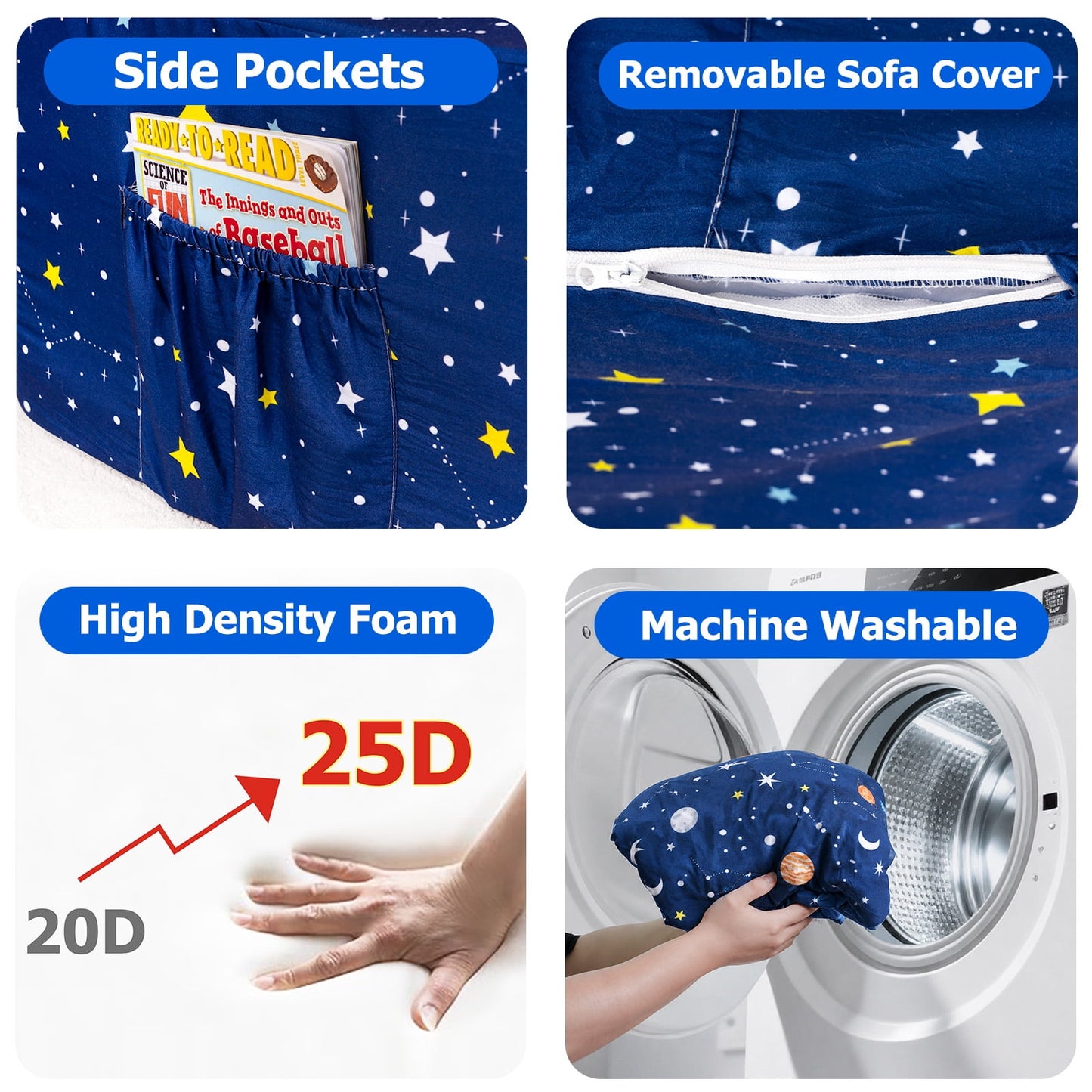 PRIMLECT Kids Sofa-Blue Space