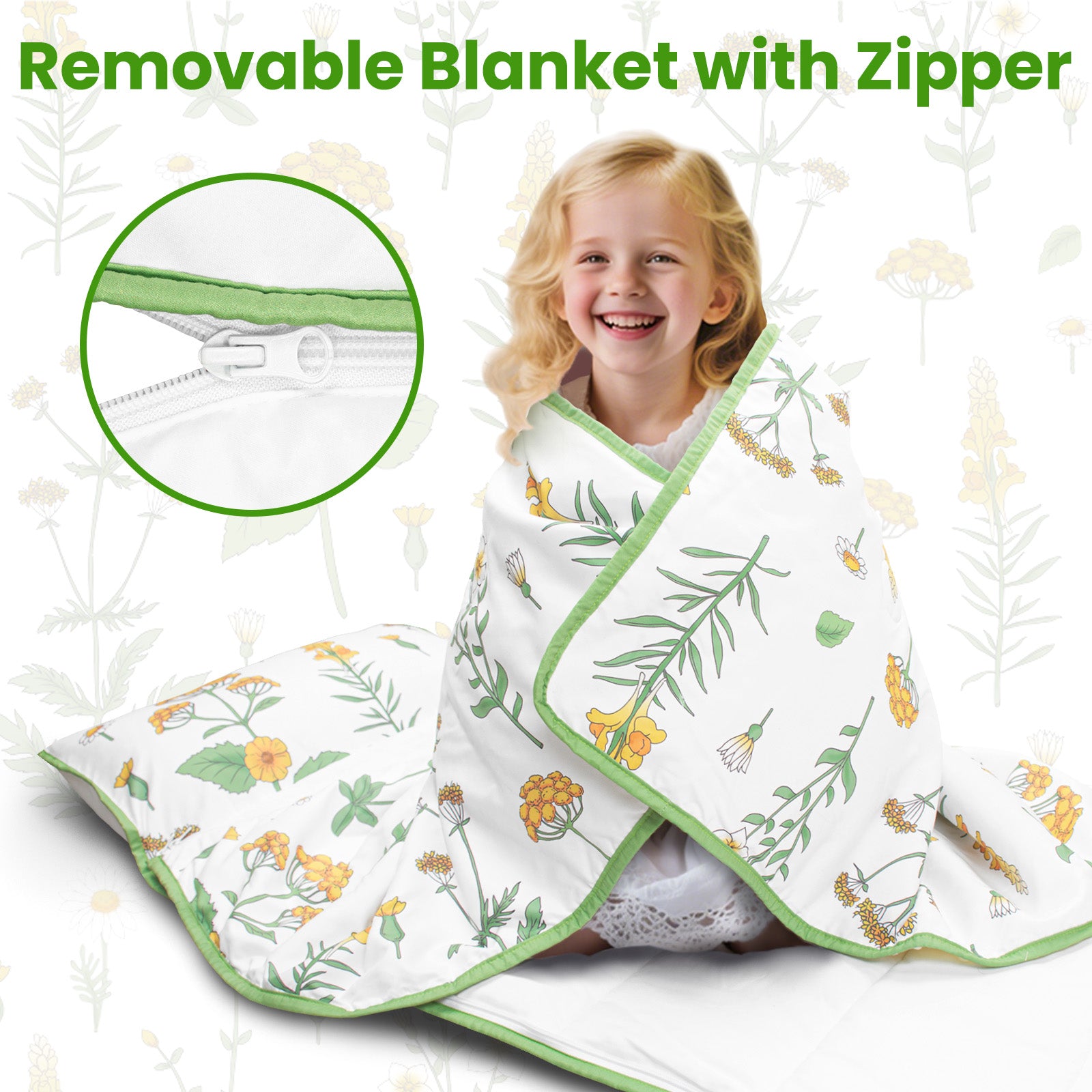 Primlect Detachable Blanket Nap Mat - White Grass