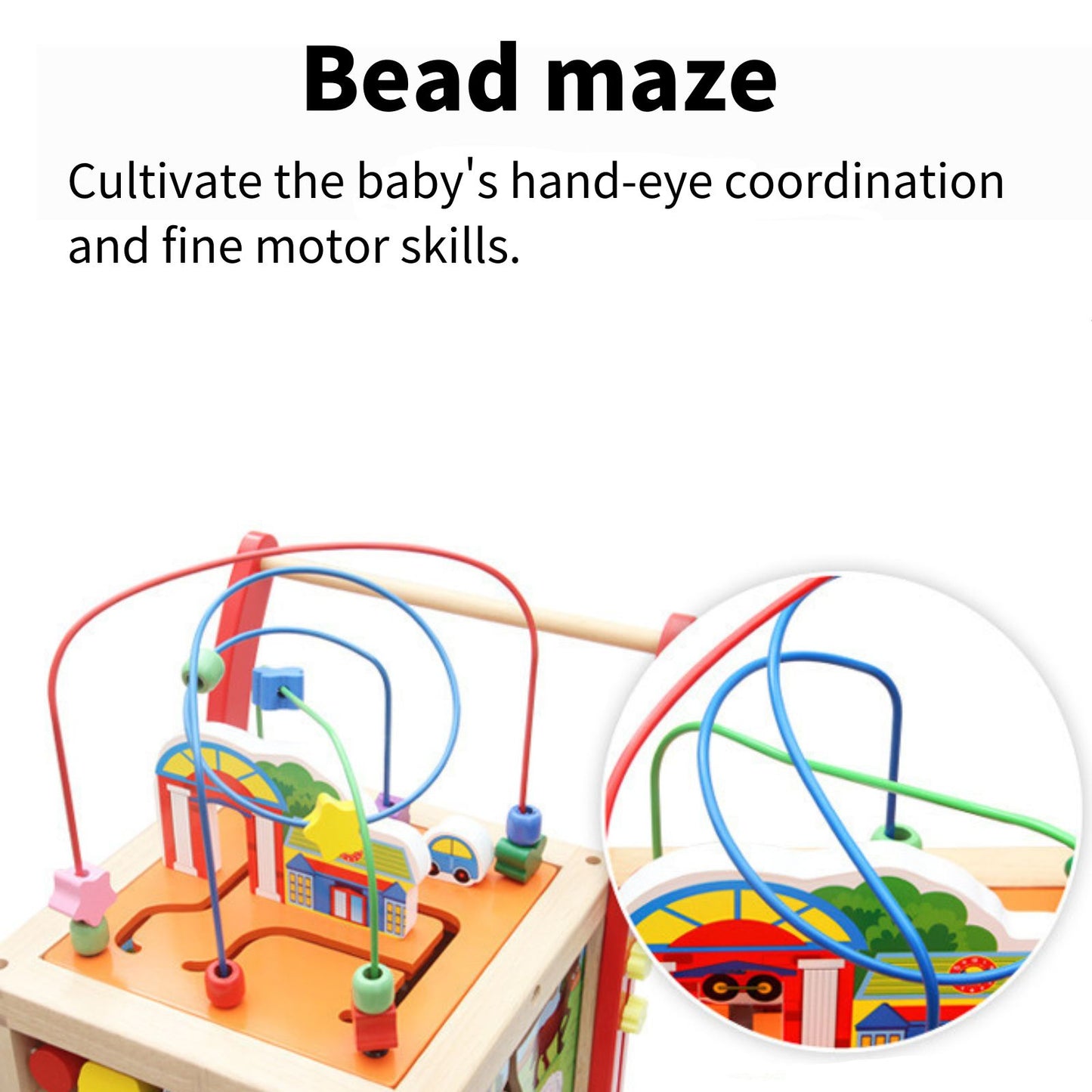 PRIMLECT Wooden Baby Activity Cube Walker