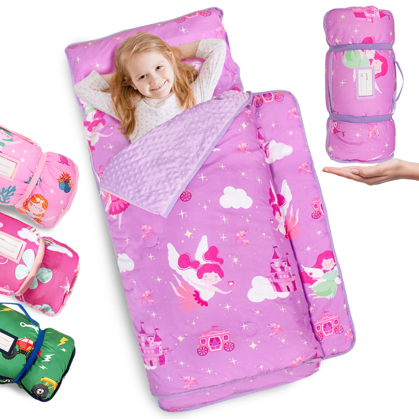 PRIMLECT Nap Mat with removable blanket  - Purple Fairies