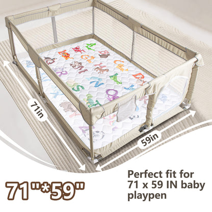 PRIMLECT Large-Sized Play Mat 71"x 59" - Animal Alphabet