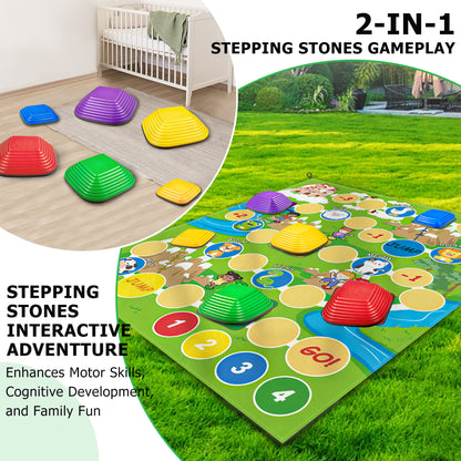 PRIMLECT Stepping Stones & Hopscotch Game Set