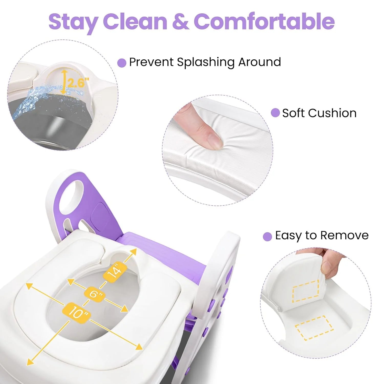 PRIMLECT Potty Training Toilet Seat & Toddler Step Stool - Purple