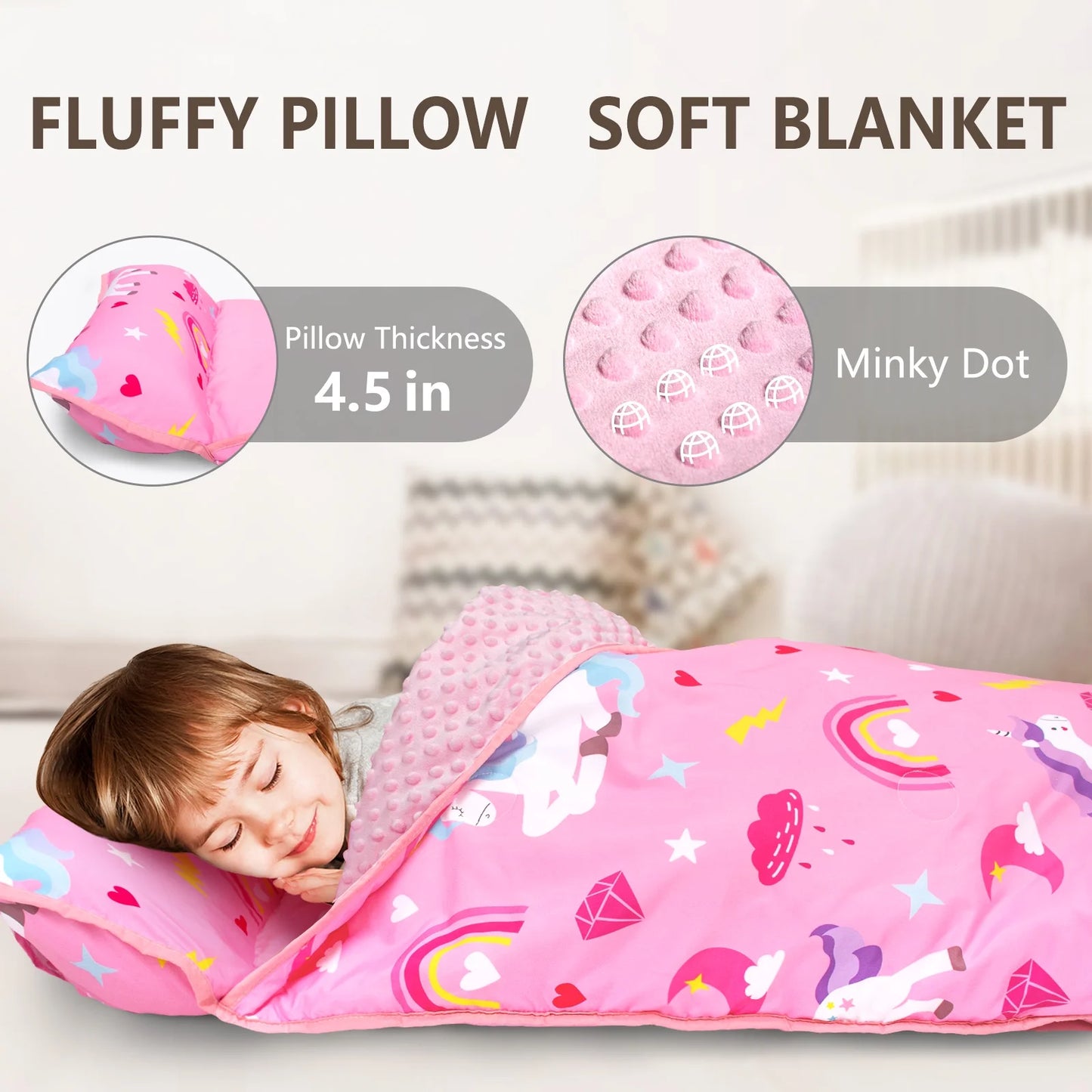 PRIMLECT Extra Large Nap Mat  - Pink Unicorn