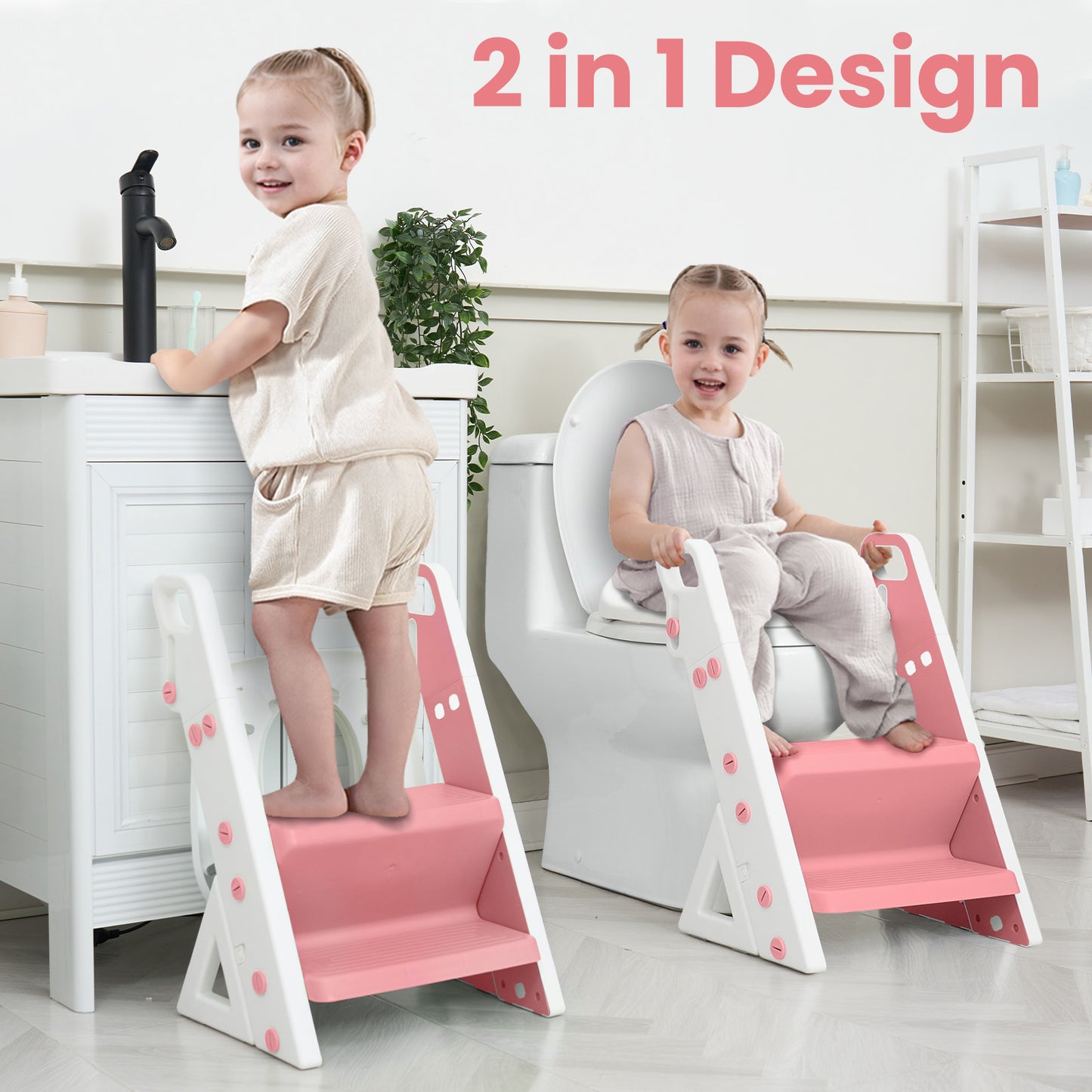 Primlect 2 in 1 Potty Training Toilet-Pale Pink