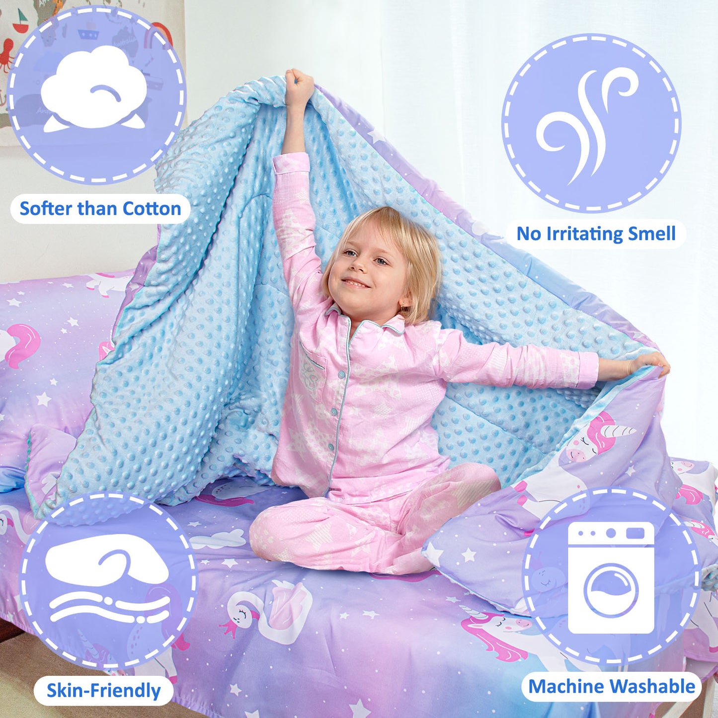 Primlect Baby Crib Bedding Set for Boy Girls-Gradient Unicorn