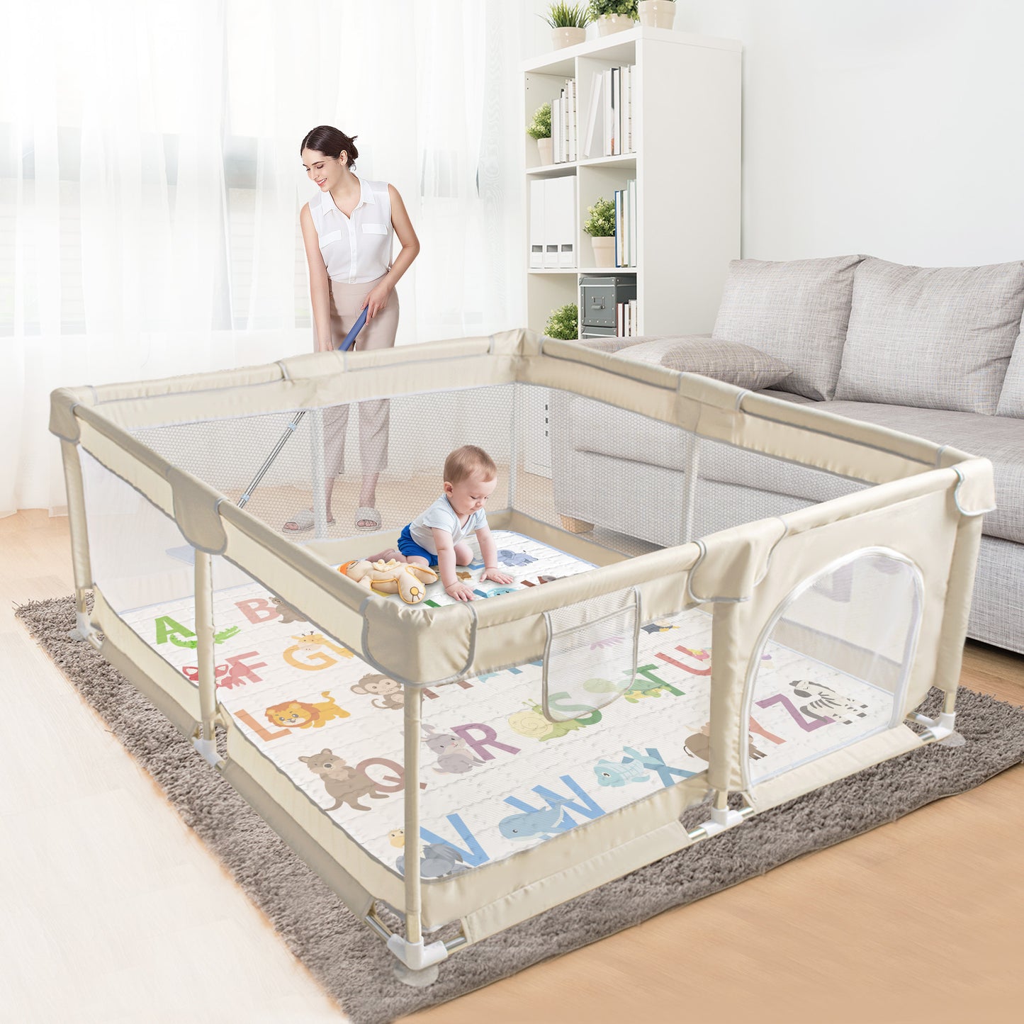 PRIMLECT Foam Play Mat & Baby Playpen