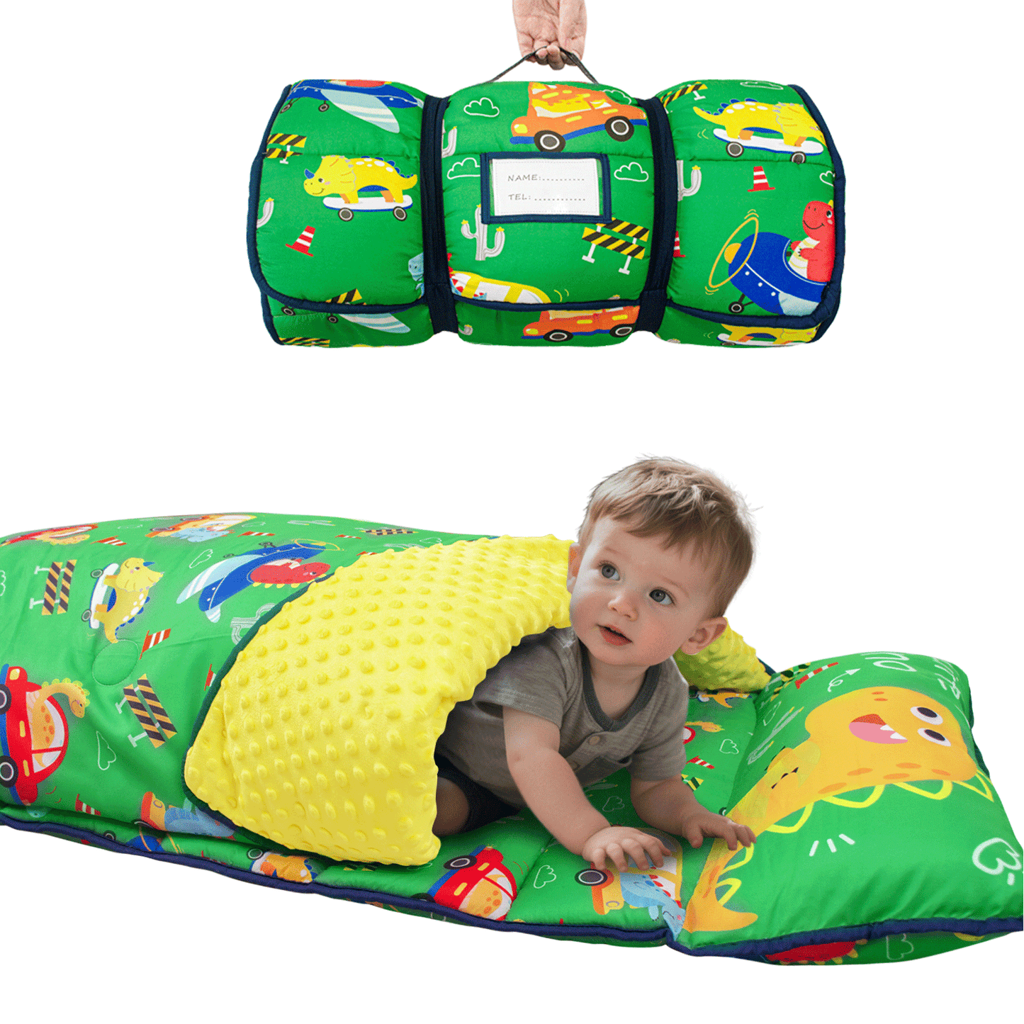PRIMLECT Regular Nap Mat - Green Dinosaur