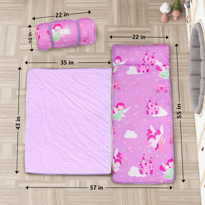 PRIMLECT Nap Mat with Removable Blanket - Purple Fairies