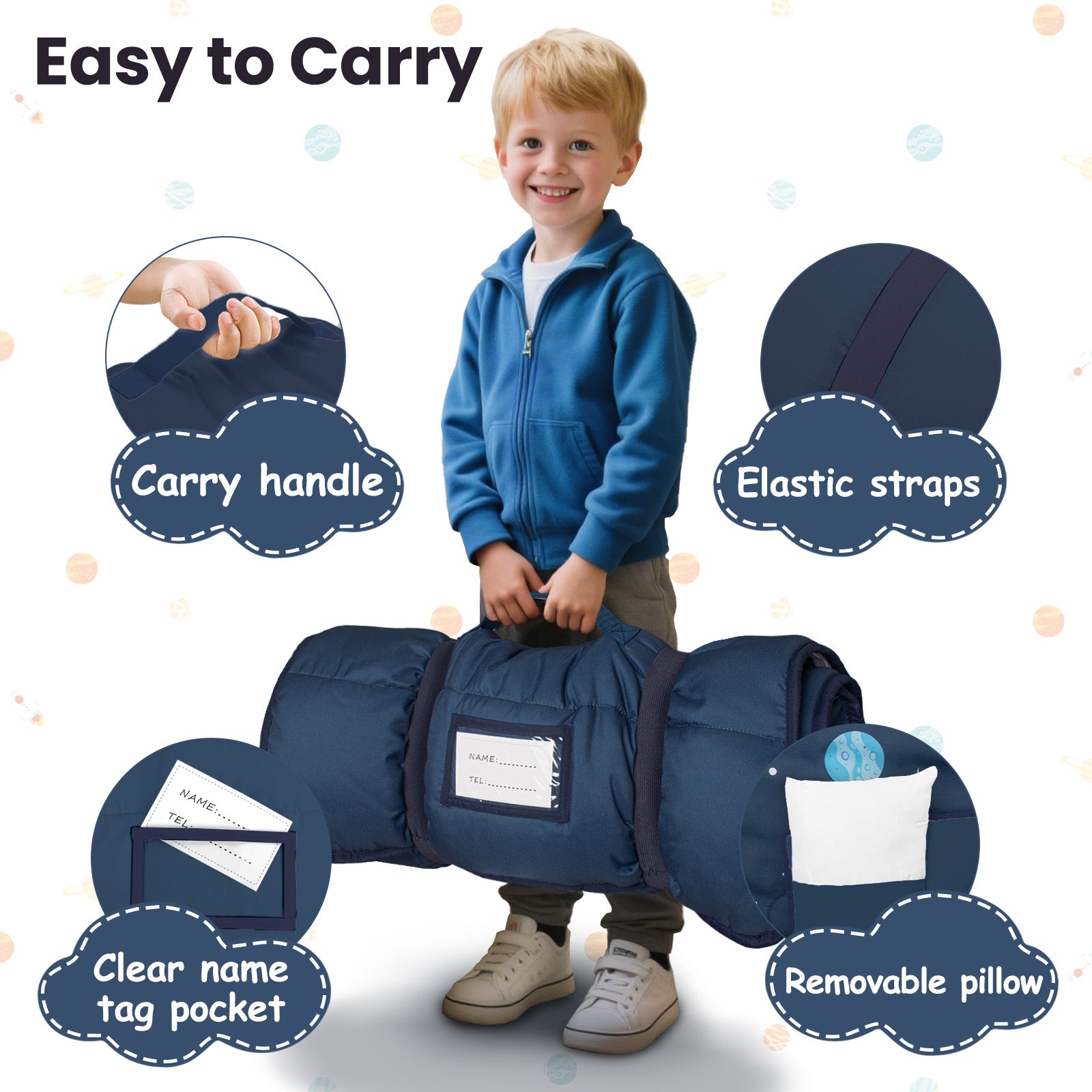 Primlect Detachable Blanket Nap Mat - Black Space