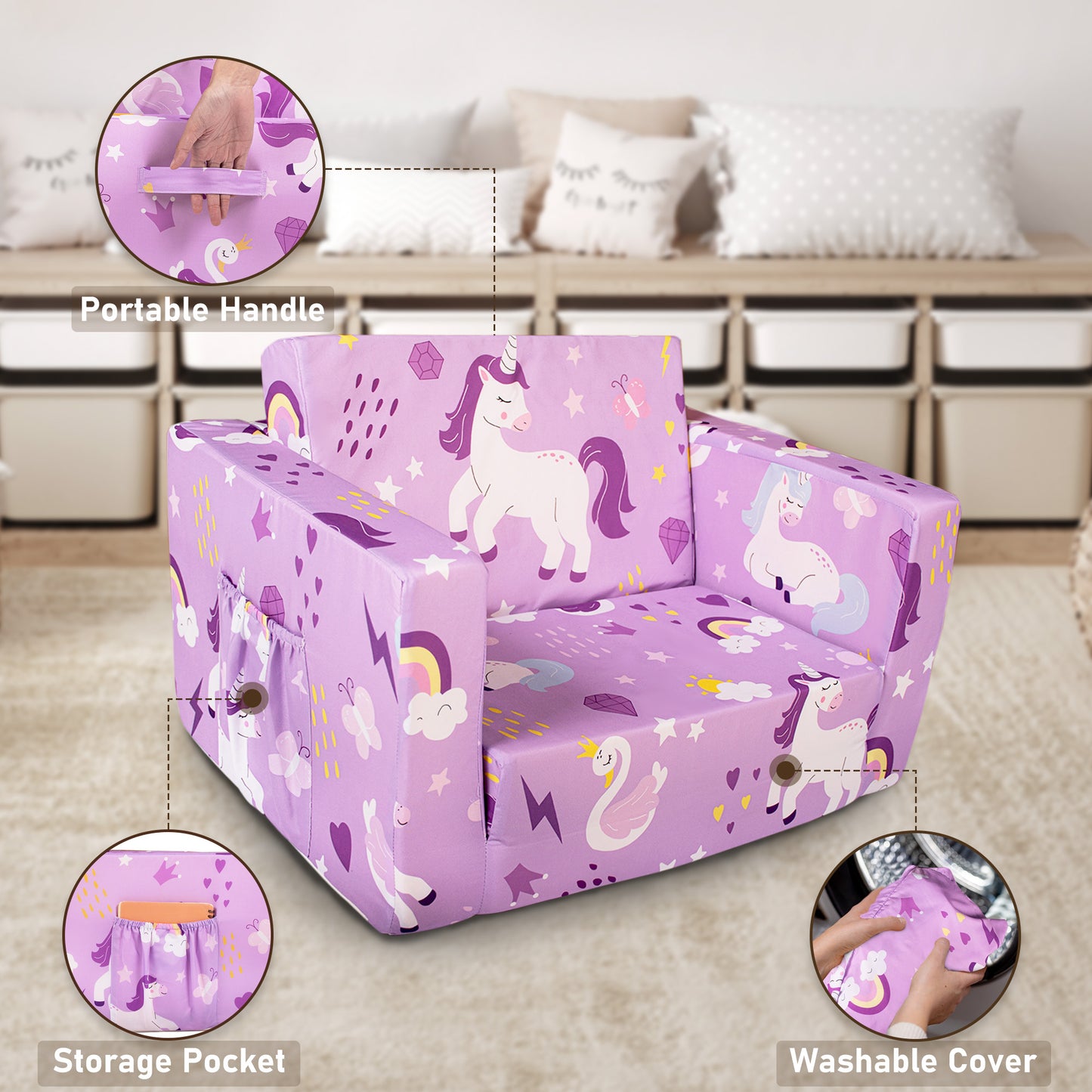 PRIMLECT Kids Sofa - Unicorn