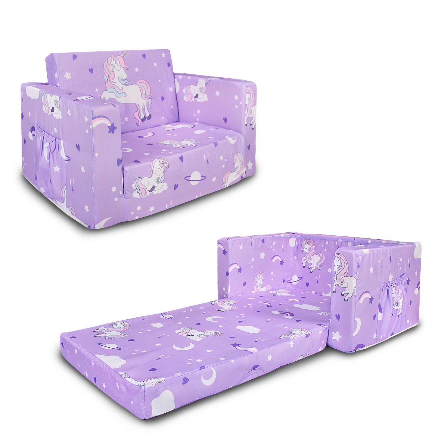 PRIMLECT Kids Sofa - Purple Unicorn