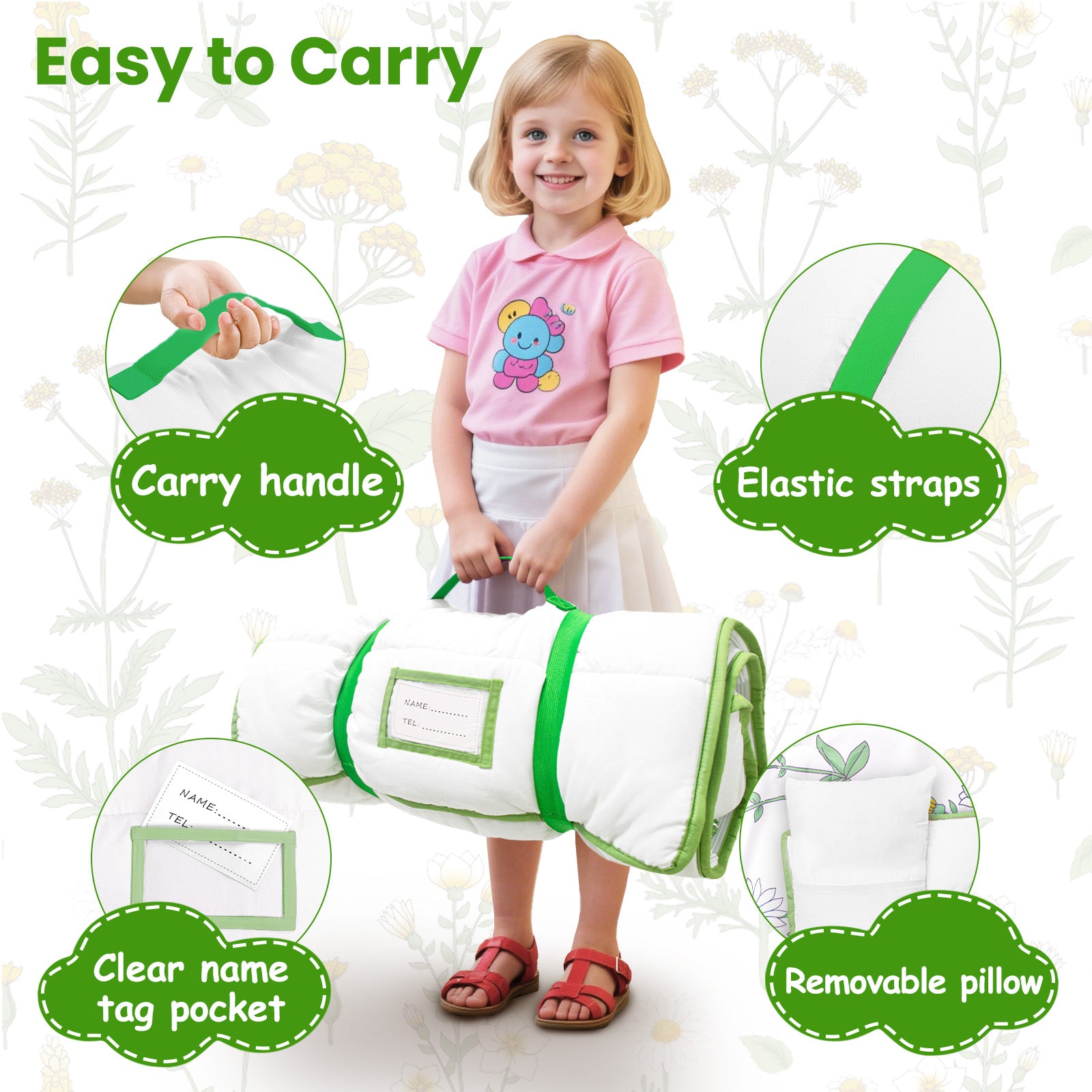 Primlect Detachable Blanket Nap Mat - White Grass