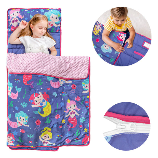 Primlect Detachable Blanket Nap Mat - Purple Mermaids