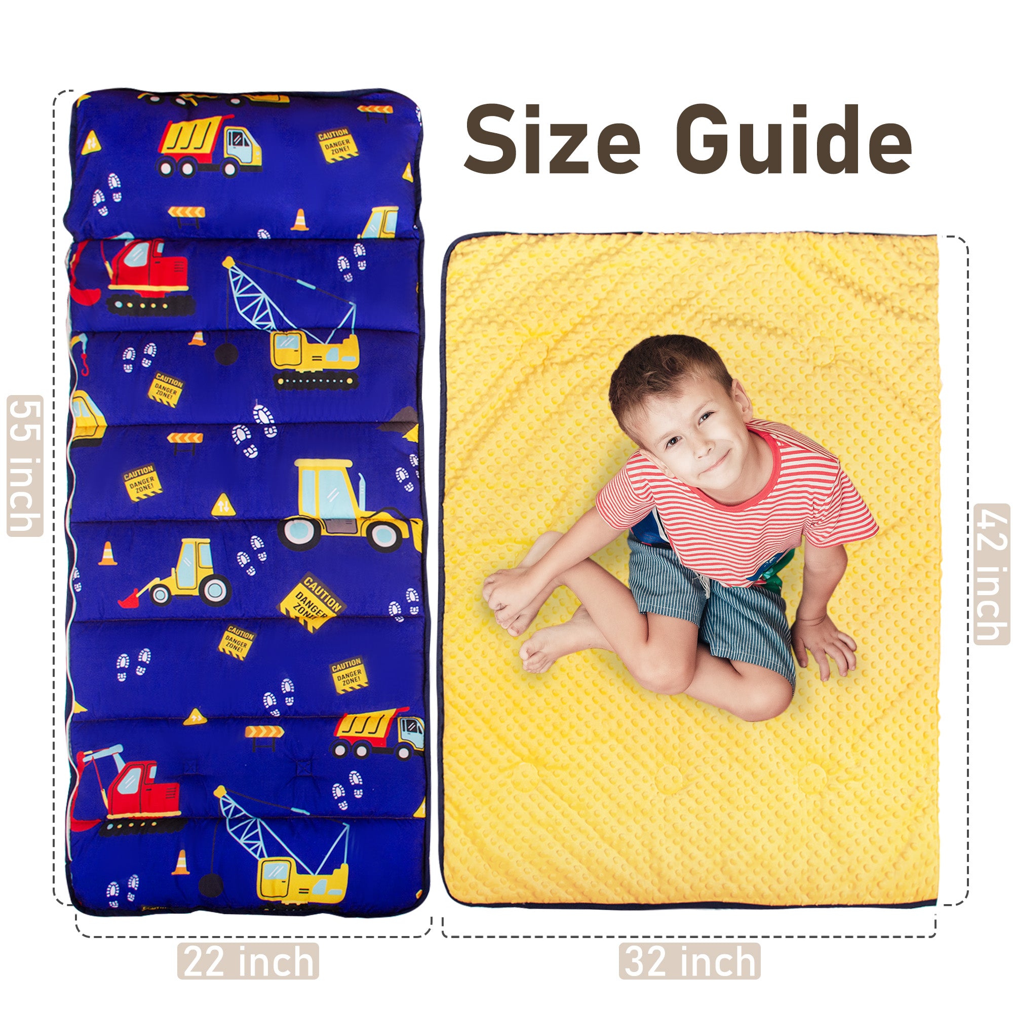 PRIMLECT Nap Mat with removable Blanket - Blue Car