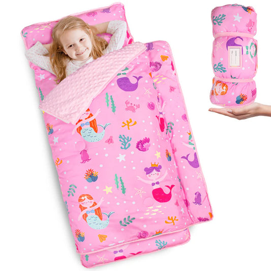 PRIMLECT Nap Mat with Removable Blanket  - Pink Mermaid